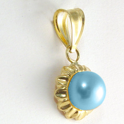 14k Gold Sunflower Truquoise Pendant