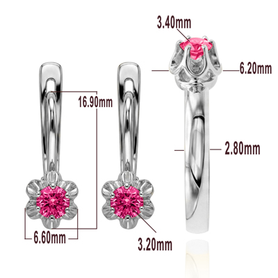 10k Gold Pink Sapphire Earrings and Ring Set