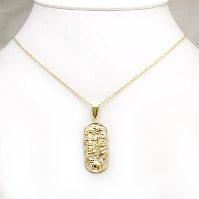 14k Gold 7 Talisman Good Luck Pendant