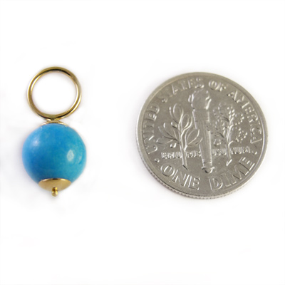 14k Gold Turquoise Charms 8mm