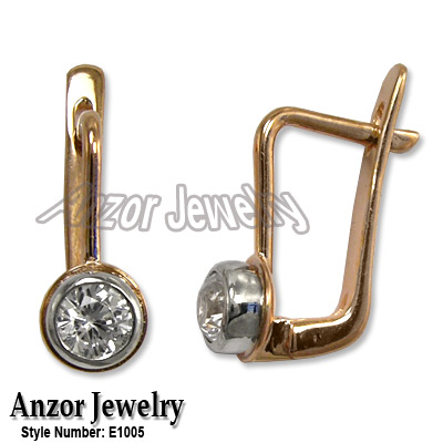 Russian Syle Diamond Earrings in 14k Rose gold 585