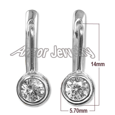 Russian Style Diamon Earrings in 14k White gold