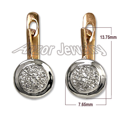 old Russian style Diamond Malinka Earrings 18K 750