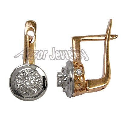 old Russian style Diamond Malinka Earrings 18K 750