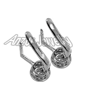 old Russian style Diamond Earrings in Platinum