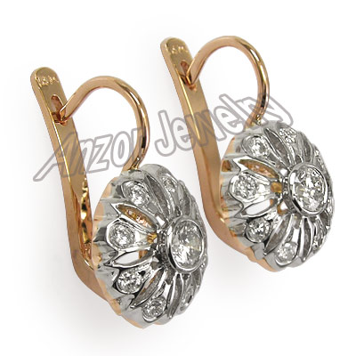 European Style Diamond Earrings 14k Gold 585