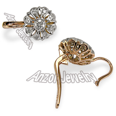 European Style Diamond Earrings 14k Gold 585