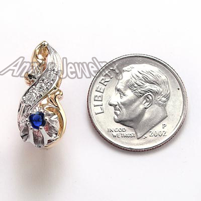 Old Russian style Diamond Sapphire Earrings 585