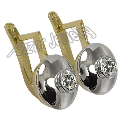 Russian Style 14k Gold Diamond Earrings 585