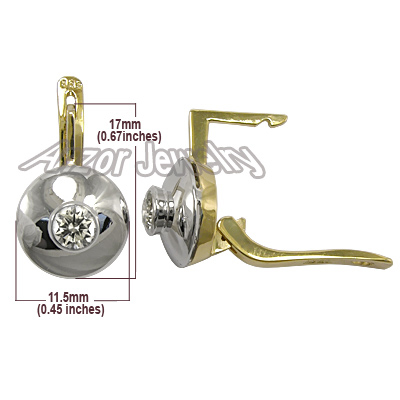 Russian Style 14k Gold Diamond Earrings 585
