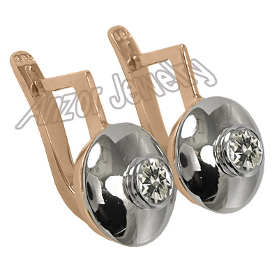 Russian Style 14k Gold Diamond Earrings 585