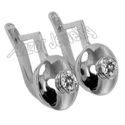 Russian Style 18k Gold Diamond Earrings
