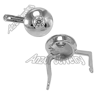 Russian Style 18k Gold Diamond Earrings