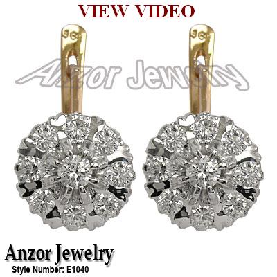 old Russian style Diamond Malinka Earrings  585