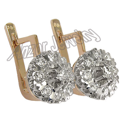 old Russian style Diamond Malinka Earrings  585
