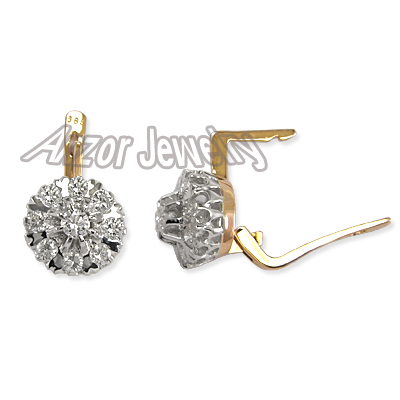 old Russian style Diamond Malinka Earrings  585