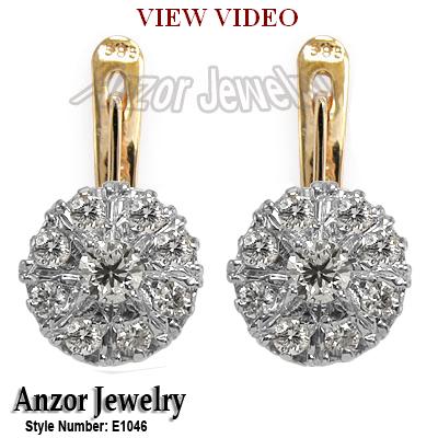 Russian Style malinka diamond earrings 585