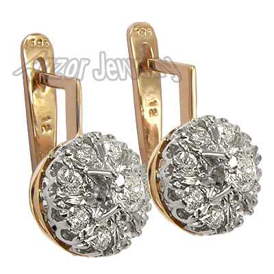 Russian Style malinka diamond earrings 585