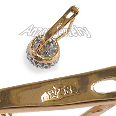 Russian Style malinka diamond earrings 585