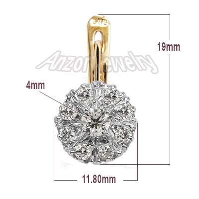 Russian Style malinka diamond earrings 585