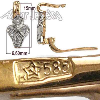 Russian Style Drop Diamond Earrings 585