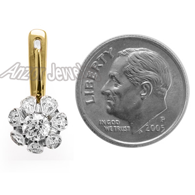 14k gold  Russian style Diamond Earrings F SI1