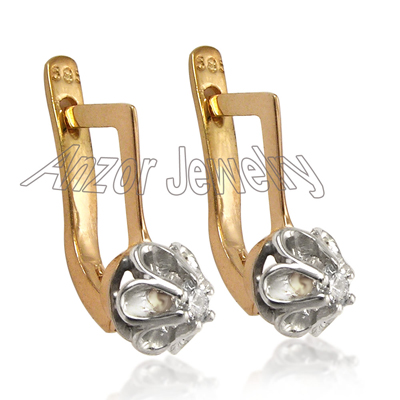 Russian Style Children's Diamond Earrings 585