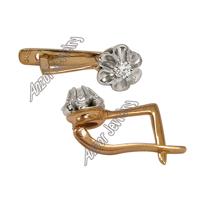Russian Style Children's Diamond Earrings 585