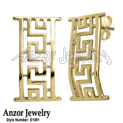 10k Yellow Gold Greek Earrings