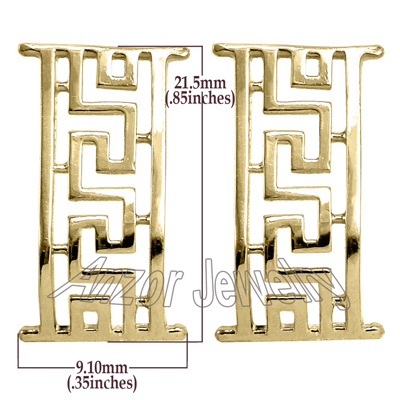 10k Yellow Gold Greek Earrings