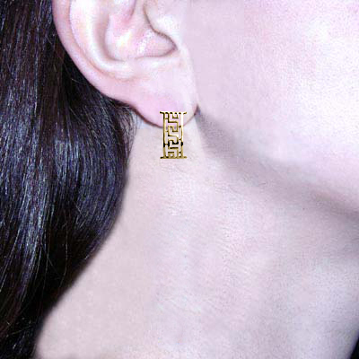 10k Yellow Gold Greek Earrings