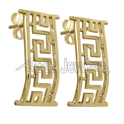14k Yellow Gold Greek Earrings