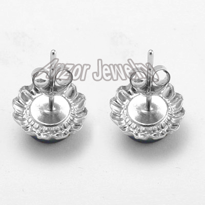 14k Sunflower Black Pearl Earrings