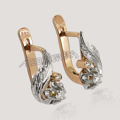 For Children and Adult  Diamond Earrings 14k 585