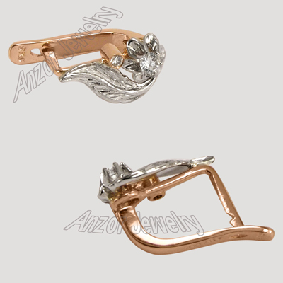 For Children and Adult  Diamond Earrings 14k 585