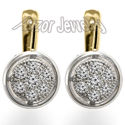 18k Russian Vintage Style Diamond Earrings