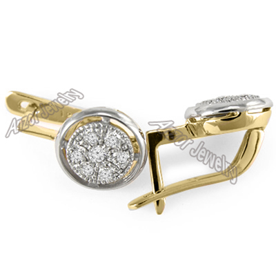 18k Russian Vintage Style Diamond Earrings