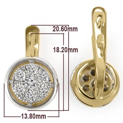 18k Russian Vintage Style Diamond Earrings