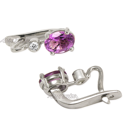 Amethyst Diamond Russian style Earrings 585
