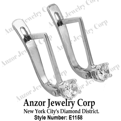 Russian Style Diamond Earrings in 14k Gold