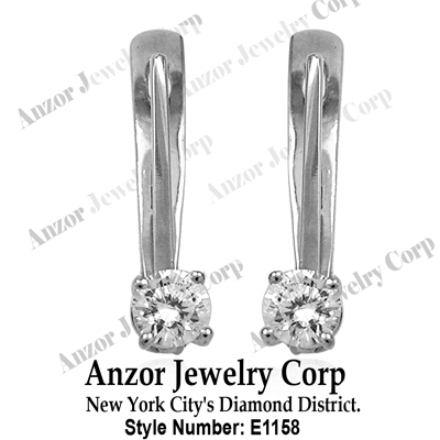 Russian Style Diamond  Earrings in 14k Gold
