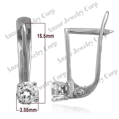 Russian Style Diamond  Earrings in 14k Gold