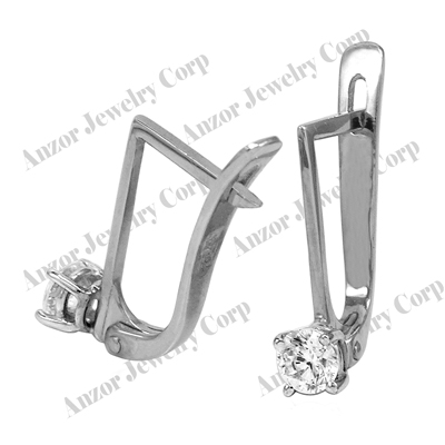 Russian Style Diamond  Earrings in 14k Gold