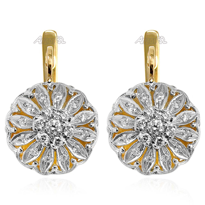 Russian Style Diamond Earrings Jewelry 585