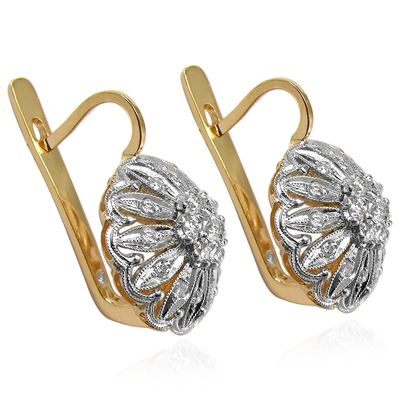 Russian Style Diamond Earrings Jewelry 585
