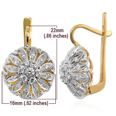 Russian Style Diamond Earrings Jewelry 585