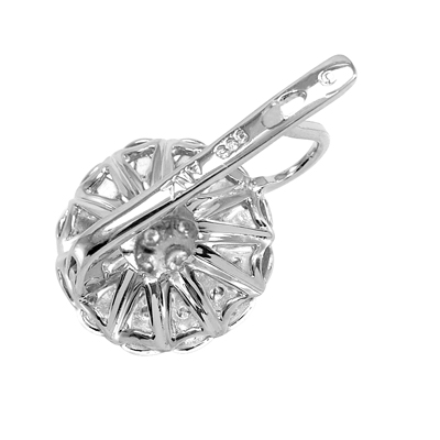 14k White Gold Diamond Earrings Russian Style