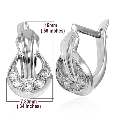 14k Gold Diamond Earrings Russian Jewelry