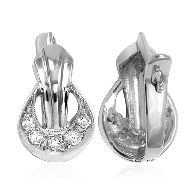 14k Gold Diamond Earrings Russian Jewelry