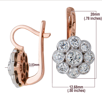 14k Gold Diamond Earrings Russian Jewelry